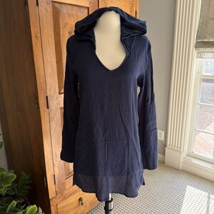 JCrew Women’s Gauze Dark navy Tunic / Coverup Size Medium